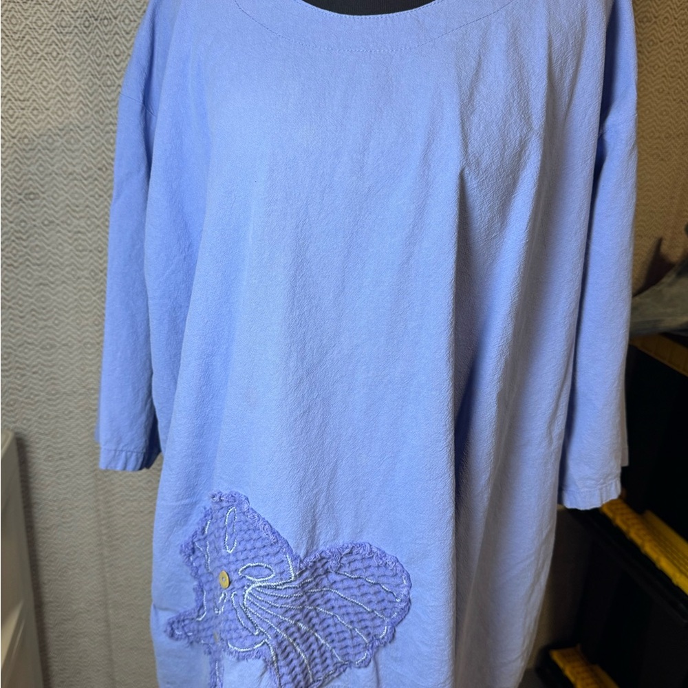 Blue Top with sea shells Anthony Resort wear - Picture 5 of 9